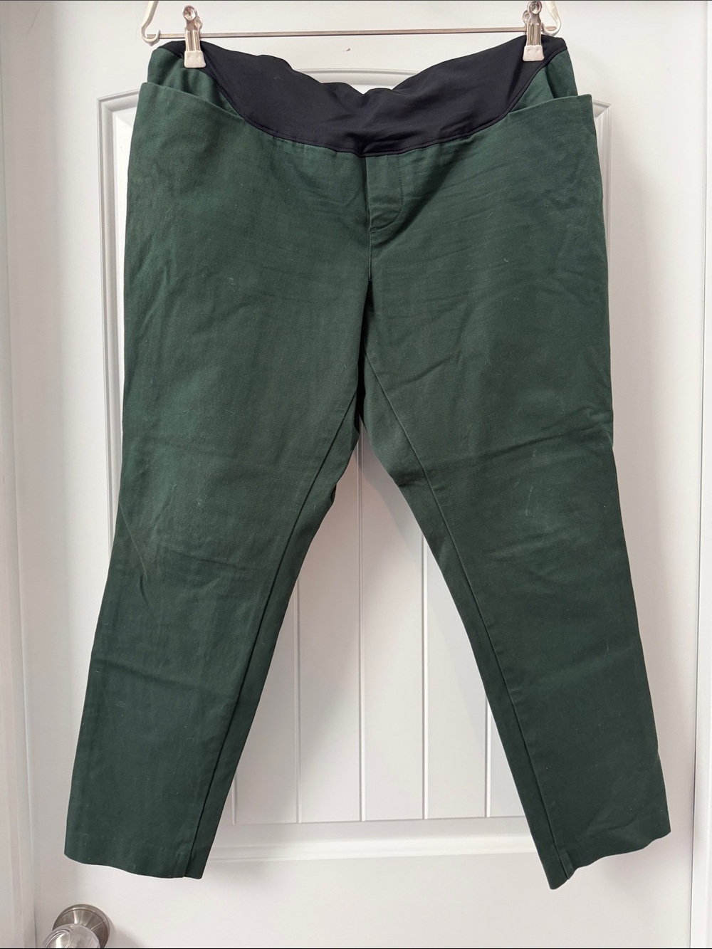 Green maternity work pants